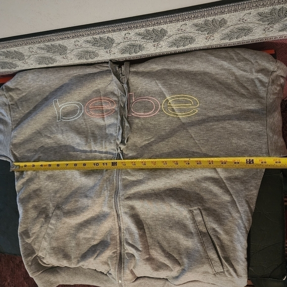Bebe Sport Gray Multicolor Logo Full Zip Hooded Jacket Sz 3X NWT - Picture 11 of 11